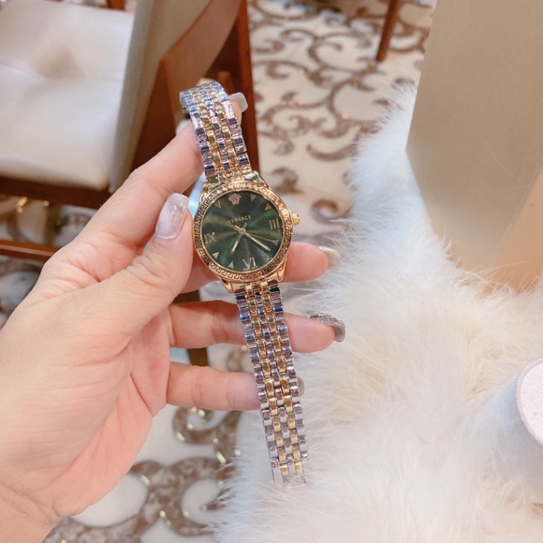 Đồng Hồ Thời Trang Nữ, Đồng Hồ Đeo Tay Đẹp VERSACE Dây Kim Loại Cao Cấp Chống Nước