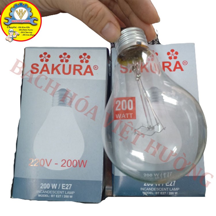 [CHÍNH HÃNG] Bóng đèn sợi đốt 200W Sakura (sẵn hàng)