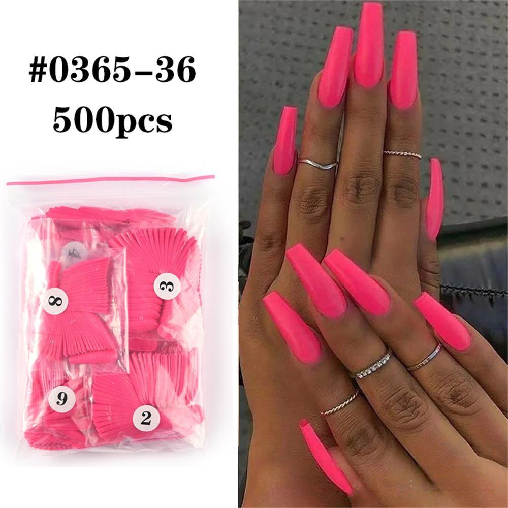 Set 500 Móng Tay Giả Bảo Vệ Toàn Diện DIY Ốp
