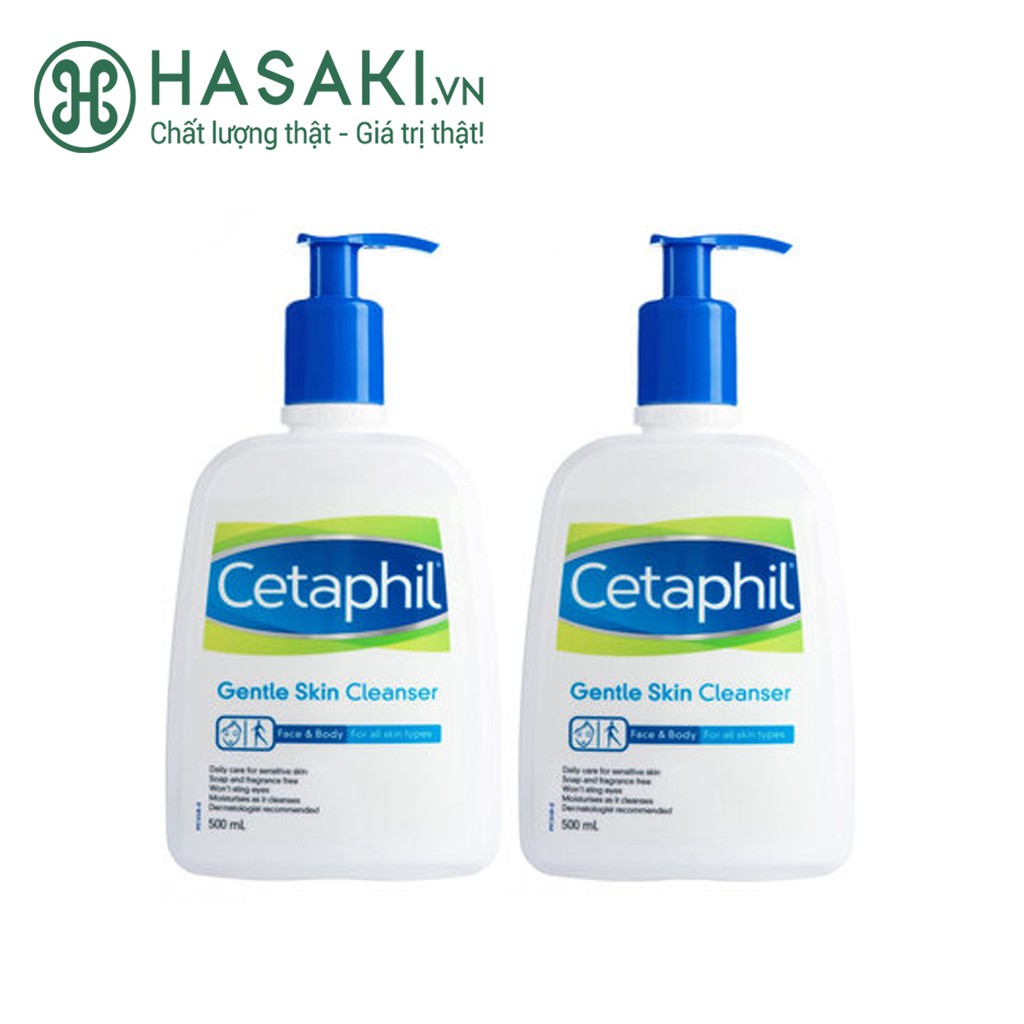 Bộ Đôi Sữa Rửa Mặt Cetaphil Dịu Nhẹ Mọi Loại Da Gentle Skin Cleanser 500ml/Chai