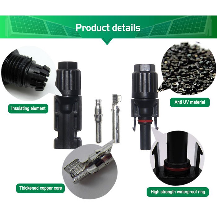 Jack nối MC4 1000V hãng FEEO cho hệ thống NLMT