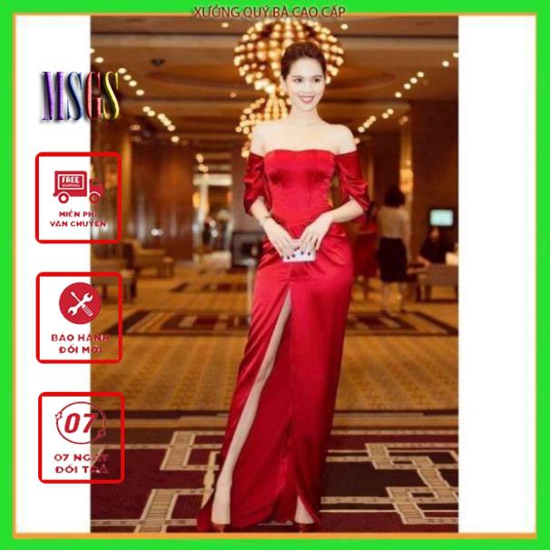 SHOP DẠ HỘI Đầm dạ hội phi trễ vai dài tay cao cấp tặng hoa tai thời trang xinh xắn