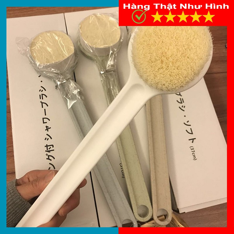 Loại Tốt Có Hộp - Bàn Chải Cọ Chà Lưng Muji Nhật Bản, Cây Bông Tắm Chà Lưng - MTDDT