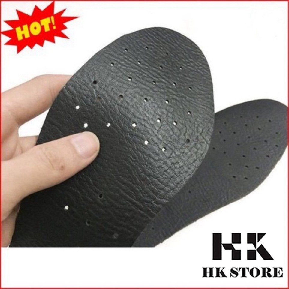 Lót da bò thật 100% 💖 HK.STORE 💖 lót da thật đục lỗ thông thoáng hồ môi chân.