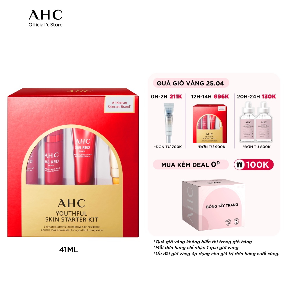 [Mã COSAHC03 giảm 10% đơn 600K] Bộ Sản Phẩm Chống Lão Hóa Minisize AHC Youthful Starter Kit (4 Sản Phẩm)