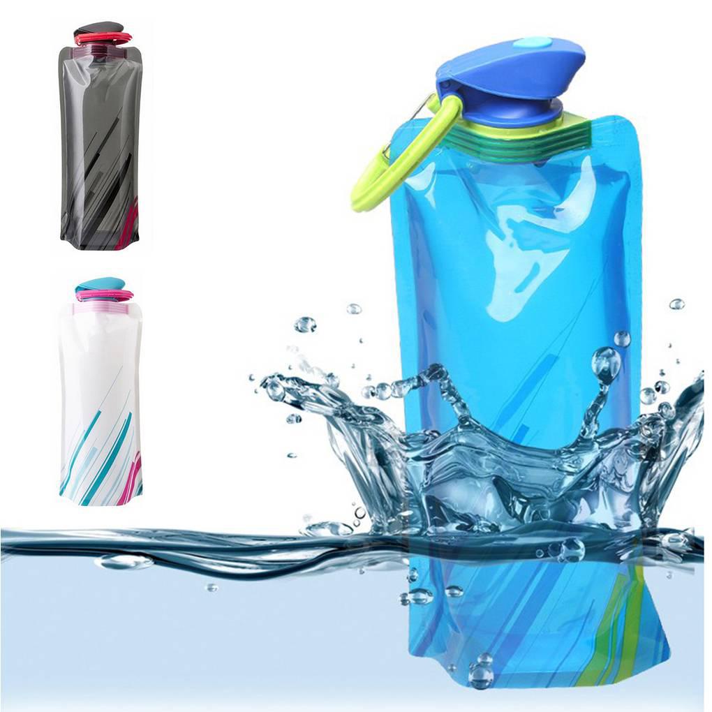 Bình Nước Thể Thao 700ml Bằng Nhựa Có Thể Gấp Gọn Tiện Dụng