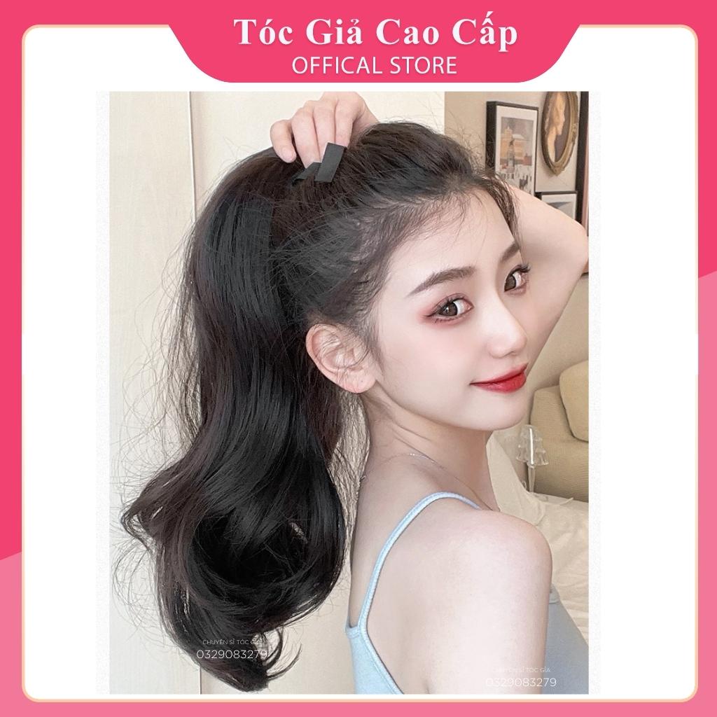 Tóc giả cột xoăn ngắn 35cm, DH16, Sợi tơ đẹp