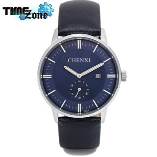 Đồng hồ nam dây da timezone chenxi blackgem 060a + tặng kèm hộp