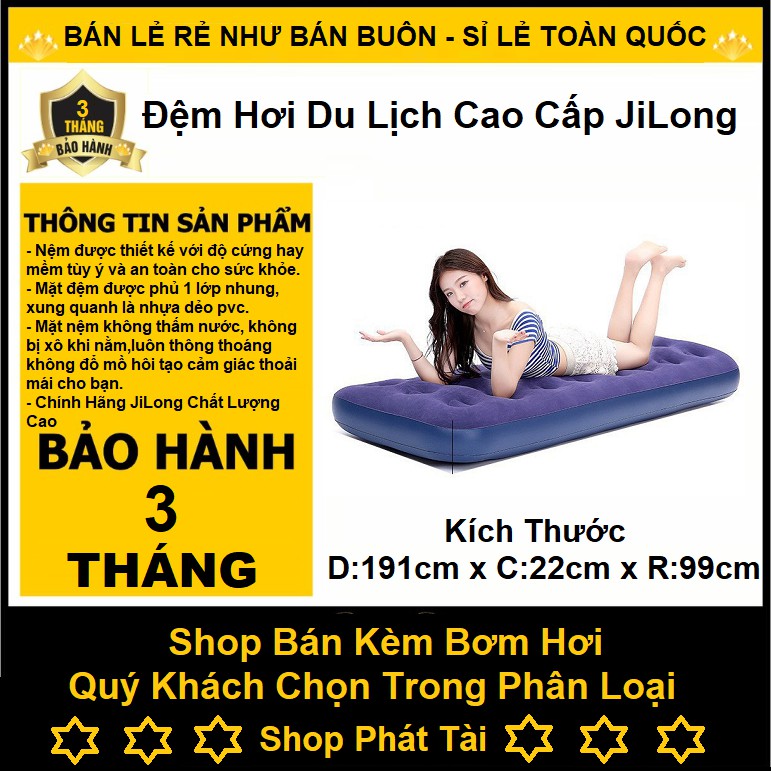 Đệm Bơm Hơi Du Lịch JiLong Cao Cấp - Đệm Hơi Ô Tô - Nệm Hơi Xe Ô Tô Du Lịch Cao Cấp Phù Hợp Nhiều Nhu Cầu Sử Dụng