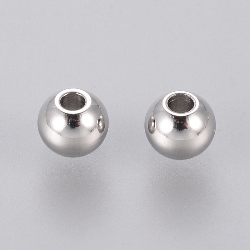 Bộ 20 Cái / 100 Hạt Xâu Làm Trang Sức Bằng Thép Không Gỉ 304 Nhiều Màu Sắc