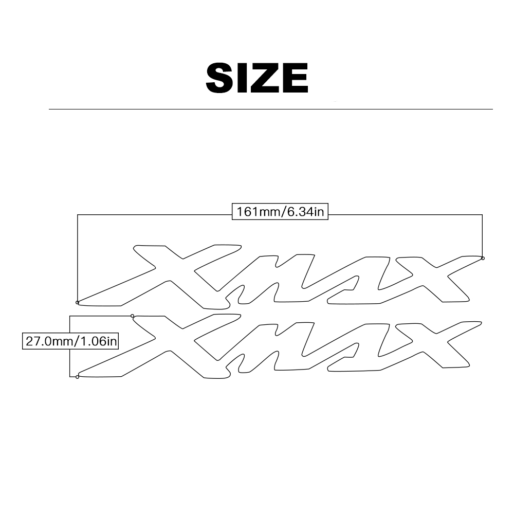 Yamaha X-MAX XMAX 125 250 300 400 Motorcycle 3D Mark Stickers Tank Decals