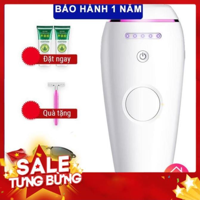 Máy triệt lông vĩnh viễn [BH 1 NĂM] công nghệ laser trẻ hóa làn da [TẶNG] Gel triệt lông, Kính bảo vệ mắt, Dao cạo lông