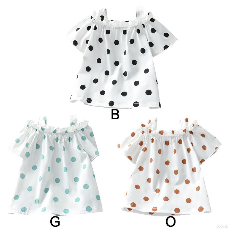 Áo Kiểu Trễ Vai Tay Dài Chất Cotton Cho Bé 1-6 Tuổi