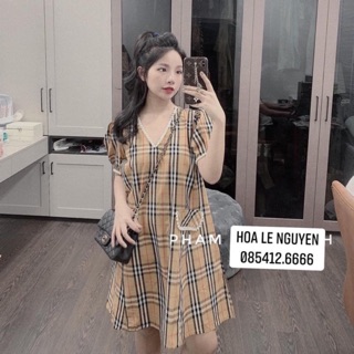 Váy kẻ bbr cổ tim so hot