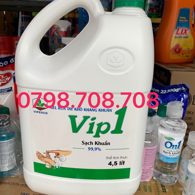 Gel rửa tay khô kháng khuẩn Vip1 4.5l