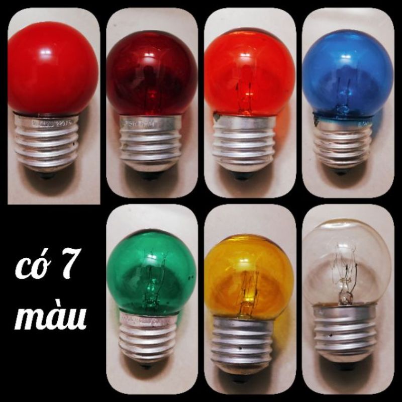 Đèn sợi đốt 5W Vĩ Châu có 7 màu lựa chọn