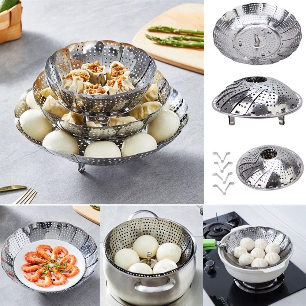 Khay Hấp Trái Cây Bằng Thép Không Gỉ Có Thể Gấp Gọn Tiện Lợi