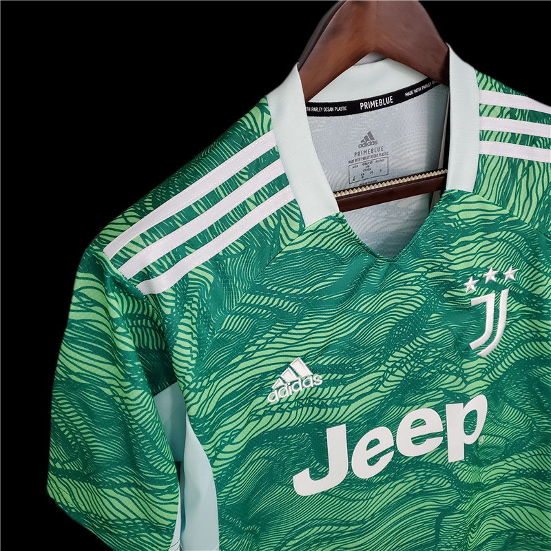 Áo Thun Bóng Đá Đội Tuyển Jersi 2021 / 2022 Juv Goalkeeper Màu Xanh Lá Size S-Xxl