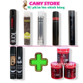 Combo Sáp vuốt tóc Osis và Gôm Luxurious/Gôm Shadow/Gôm Silhoutte/Gôm Tony/Gôm The Pro Lock/Gôm Maccadamia