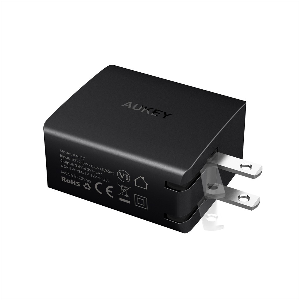 Cốc Sạc Aukey PA-T17 Sạc Nhanh Quick Charge 3.0 Công Suất 18W Tiêu Chuẩn An Toàn - Hàng Chính Hãng