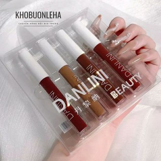 Set 5 son kem lì DANLIN- Set 5 Cây Son Nhung Kem lì- Set Son Mềm Mịn Đẹp Hàng Nội Địa Trung Chất Son Bật Tông Cực Đẹ