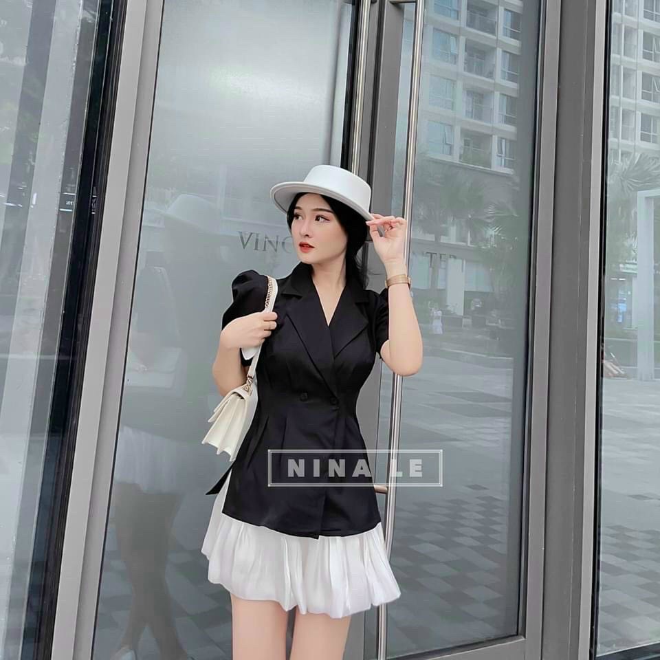 Áo vest kèm chân váy bí dễ thương