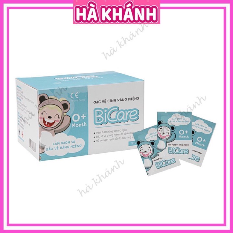 Gạc vệ sinh răng miệng Bicare Rơ lưỡi Bicare cho bé 30 gói