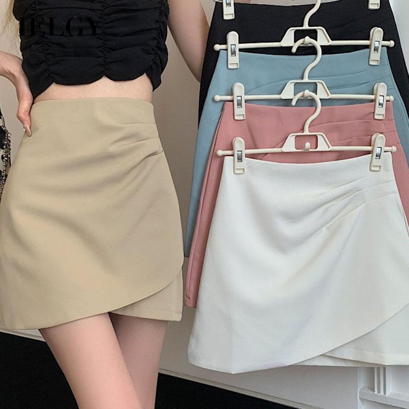 Chân váy IELGY  chữ A màu trơn thời trang cho bạn gái