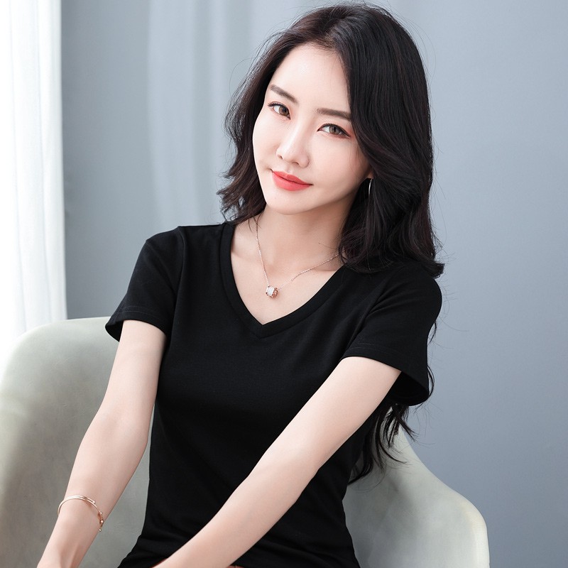 Áo croptop nữ ngắn tay ZOZORO ôm form cổ v chất vải đẹp thoáng mát