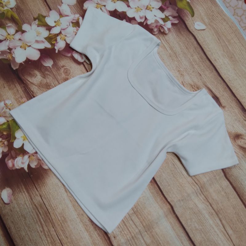 HCM  Áo croptop cổ vuông thun co dãn 4 chiều_ áo kiểu tay ngắn ôm body trơn