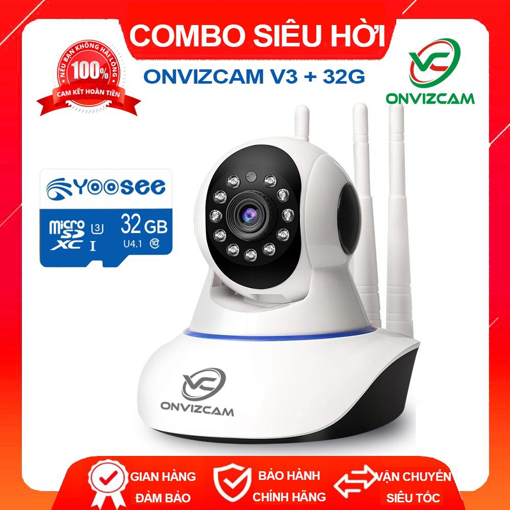  Camera Wifi 3 Râu CARECAM xoay 360 độ 2.0MPX / Camera kèm thẻ 32G - Hàng chính hãng