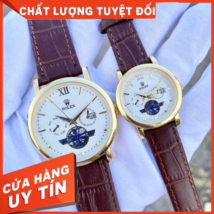 Đồng Hồ Đôi RoLex R075B Mặt giả cơ Máy Pin Chống nước, chống xước