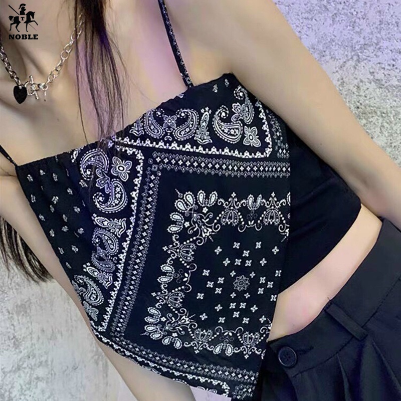 [Freeship] Áo Yếm Thổ Cẩm Khăn Bandana thun Dây Khăn Yếm Đi Biển Chụp Hình Thời Trang NOBLE TP047