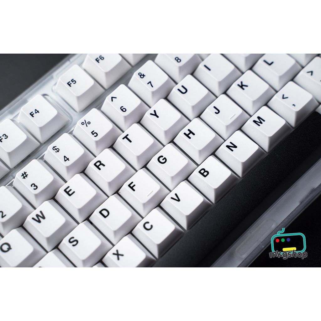 Keycap CMK bow trắng chữ đen doubleshot 173 nút bàn phím cơ, cherry profile