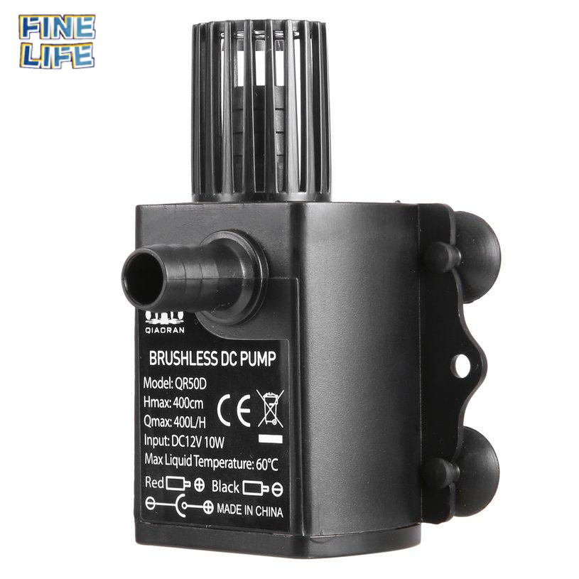 Submersible Brushless DC Water Pump With Female Plug DC12V 10W 400L/H Lift 4m