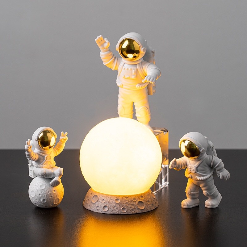 Đèn ngủ mặt trăng 3D mô hình phi hành gia đèn decor trang trí bàn làm việc, phòng ngủ siêu đẹp
