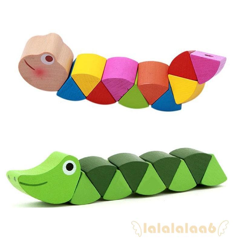 ◕ω◕Best Baby Kids Twist Caterpillar Wooden Teethings Toys Newborn