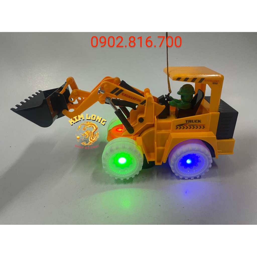 Đồ chơi lồng đèn trung thu cho bé hình XE CÔNG TRÌNH XE XÚC CÁT tặng pin có đèn và nhạc quà tặng trung thu cho bé