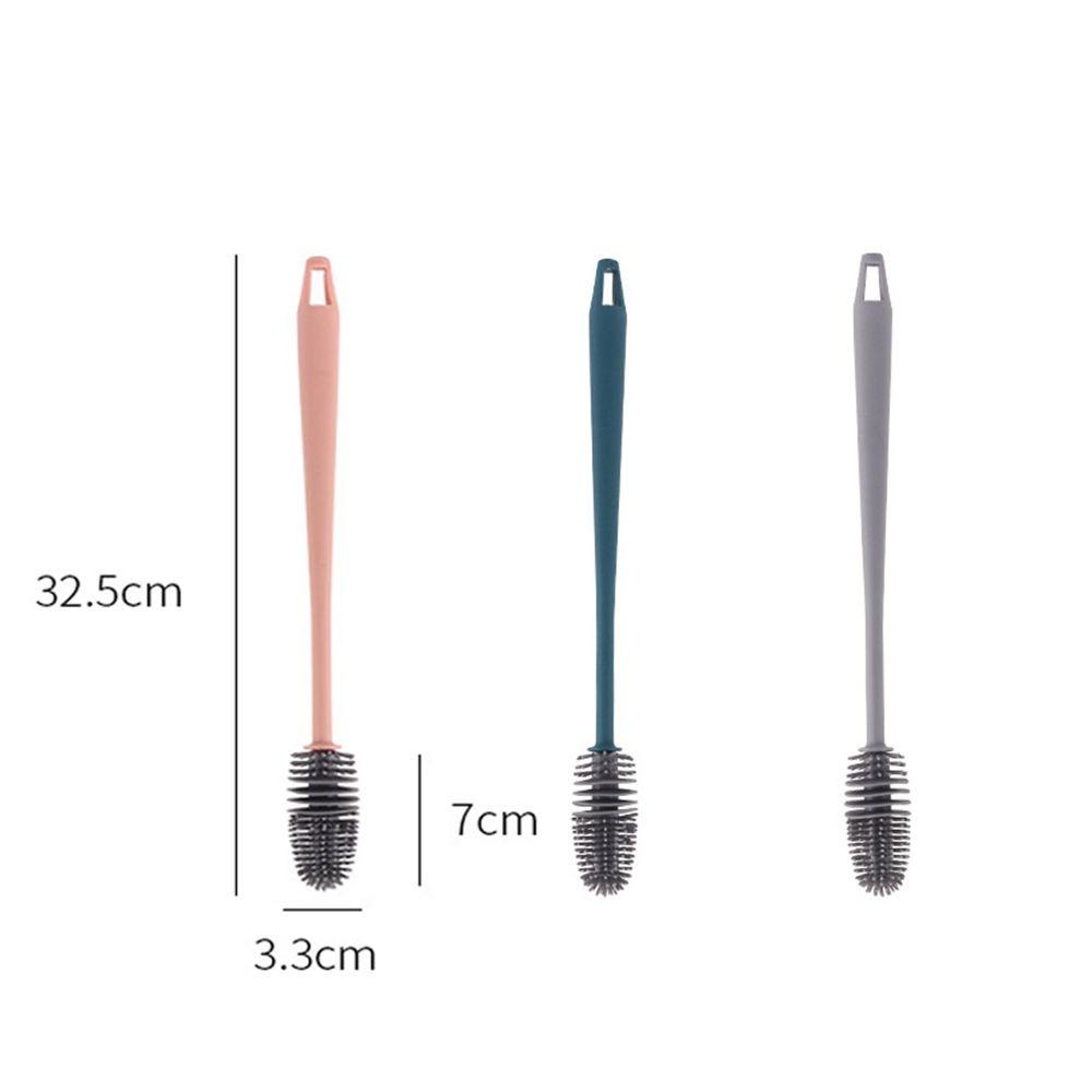 Cọ Rửa Chai Lọ Bằng Silicone Tay Cầm Dài Xoay 360 Độ Đa Năng