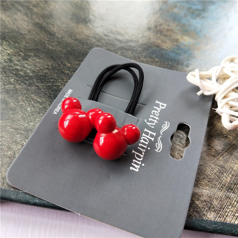 Set 2 Dây Cột Tóc Co Giãn Hình Thỏ / Gấu Hoạt Hình Dễ Thương Cho Bé Gái