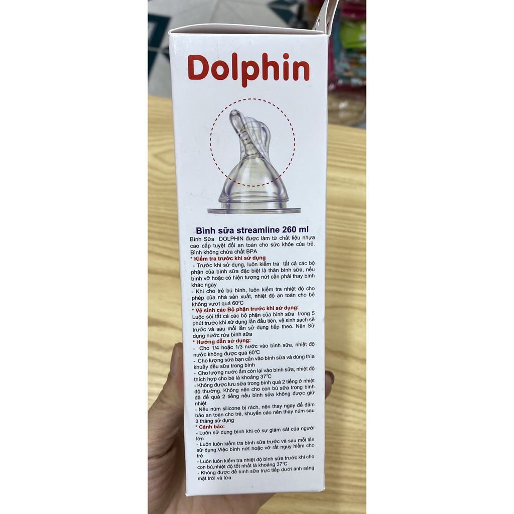 Bình sữa Dolphin cổ hẹp 160ml/260ml (DP018A/B)