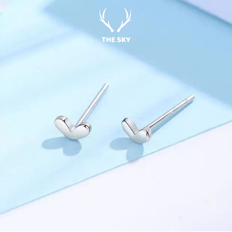 Khuyên Tai Bạc S92575, Bông Tai Nữ Hình Cỏ Hai Lá Phong Cách Hàn Quốc Xinh Xắn