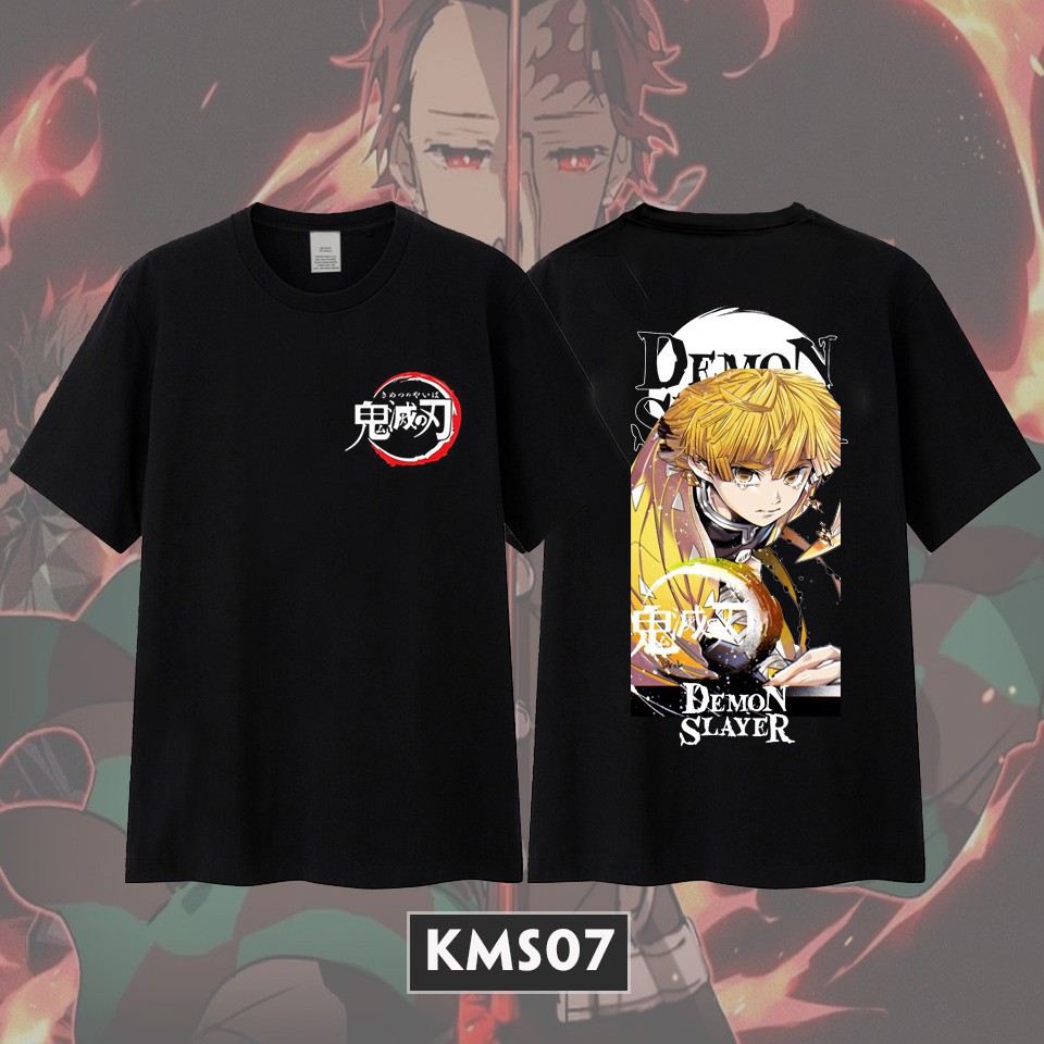 Bộ sưu tập áo thun Kimetsu no Yaiba màu đen cotton 100% giá rẻ