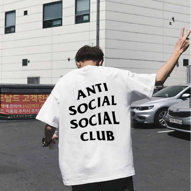 Áo thun tay lỡ unisex form rộng oversize In Chữ AnTi 150k áo phông nam nữ basic streetwear trắng
