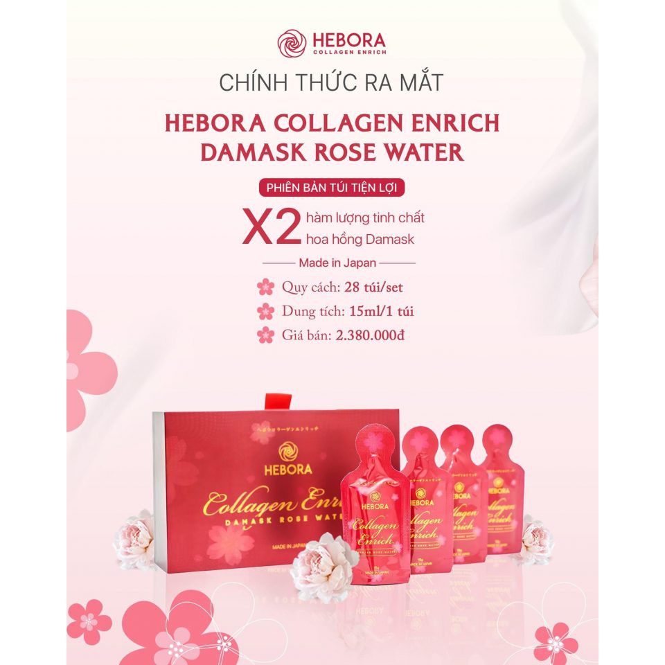 [Mã COS2405 giảm 8% đơn 300K] [Chính hãng] Nước uống đẹp da Hebora Collagen Enrich Thơm Tự Thân Detox Giữ Dáng