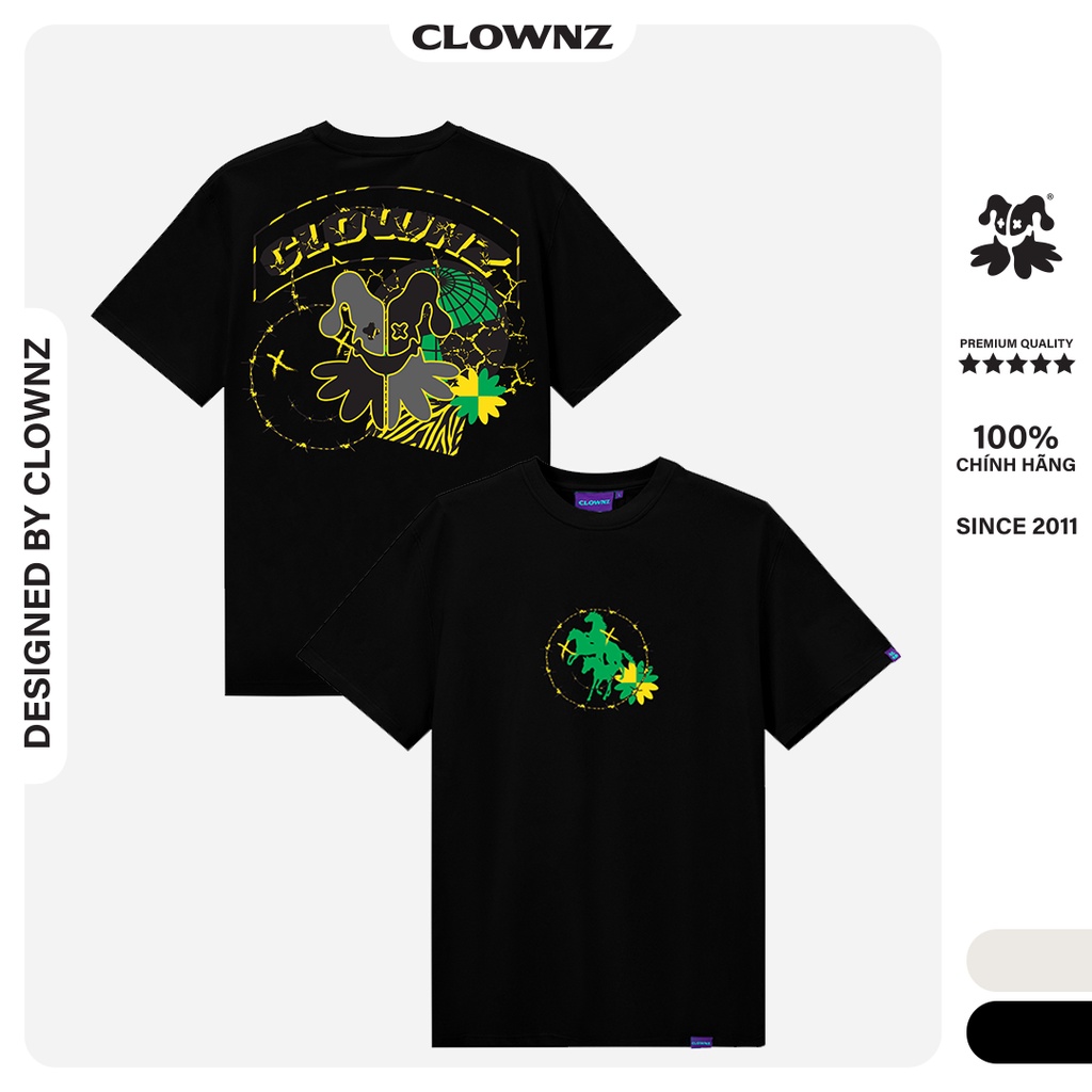 Áo thun tay lỡ local brand Clownz Wildlife phông cổ tròn form rộng cotton unisex nam nữ