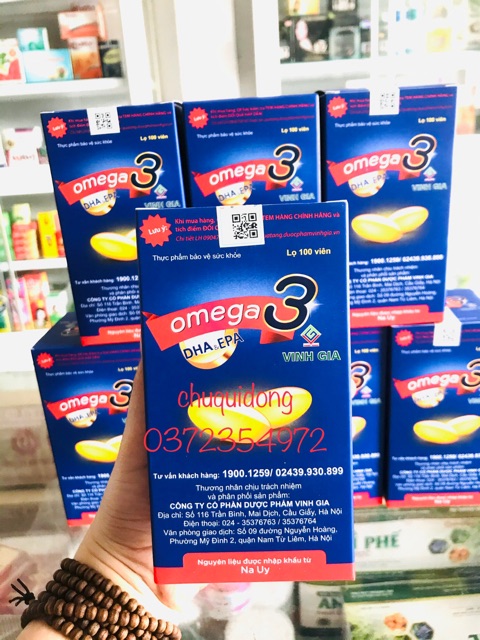 DẦU CÁ OMEGA 3 VINH GIA lọ 100 viên