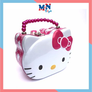 Hộp Tiết Kiệm Tiền Hello Kitty Có Khóa - Két Sắt Mini Kích Thước 15x15x8cm
