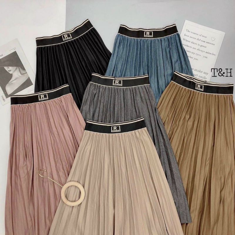 [Mã WASTUP giảm 10% tối đa 30K đơn 99K] Chân váy dập ly cạp chữ hàng QCL1 | BigBuy360 - bigbuy360.vn