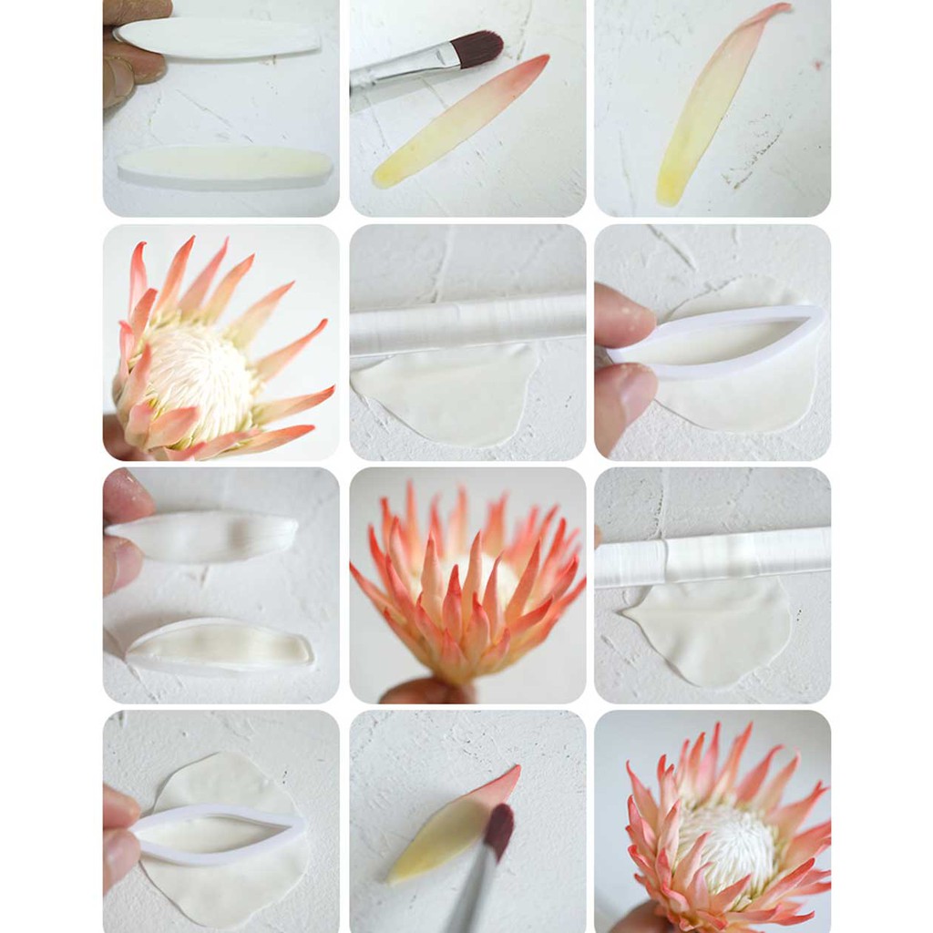 KALAIEN King Protea Khuôn Đường Silicon Thủ Công Khuôn DIY Gumpaste Hoa Trang Trí Bánh